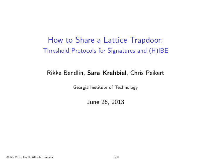 how to share a lattice trapdoor