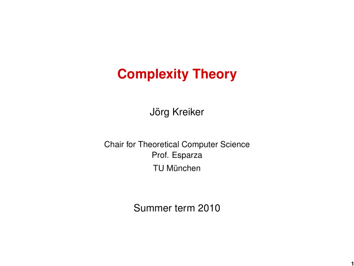 complexity theory