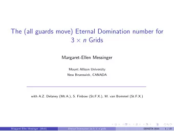 The (all guards move) Eternal Domination number for 3  n Grids  Margaret-Ellen Messinger  Mount