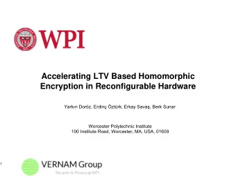 Accelerating LTV Based Homomorphic  Encryption in Reconfigurable Hardware Yark  n Dorz, Erdin