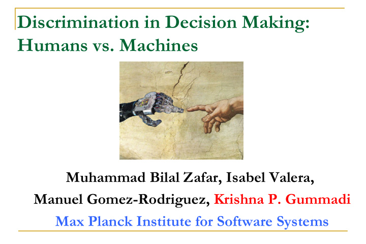discrimination in decision making humans vs machines