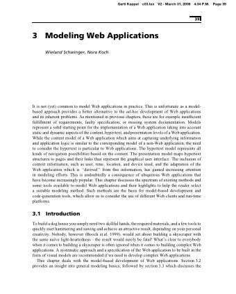 3  Modeling Web Applications  Wieland Schwinger, Nora Koch  It is not (yet) common to model Web