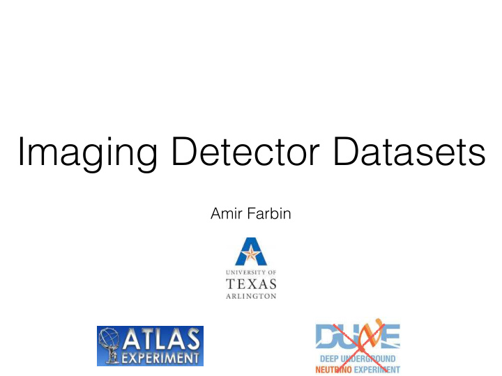 imaging detector datasets