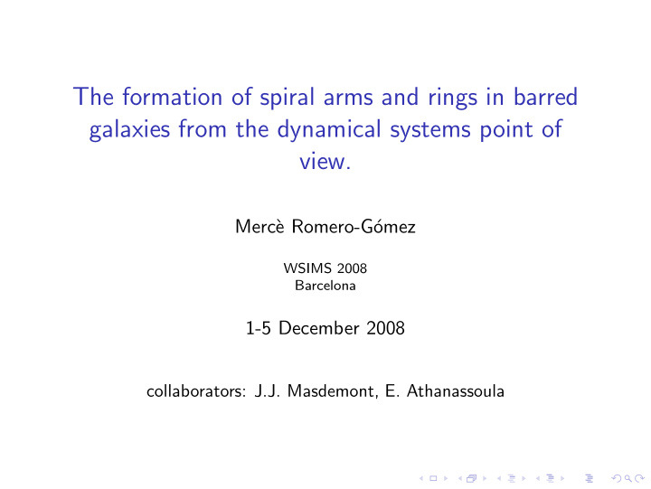 the formation of spiral arms and rings in barred galaxies