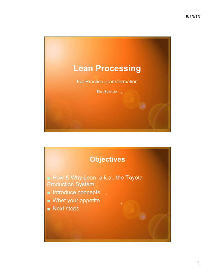 lean processing
