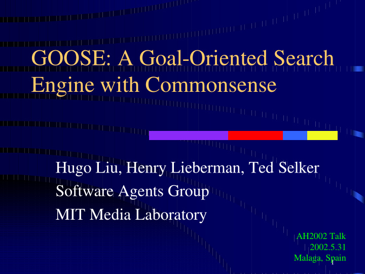 goose a goal oriented search engine with commonsense