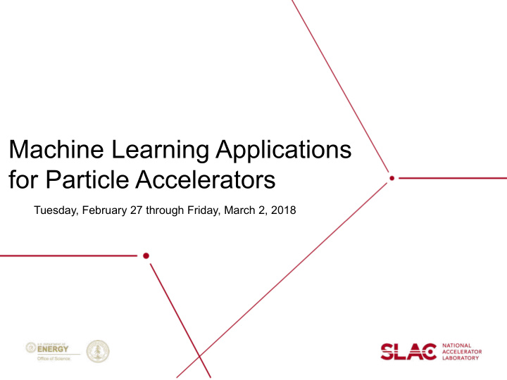 machine learning applications for particle accelerators