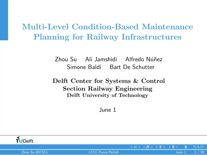 multi level condition based maintenance planning for