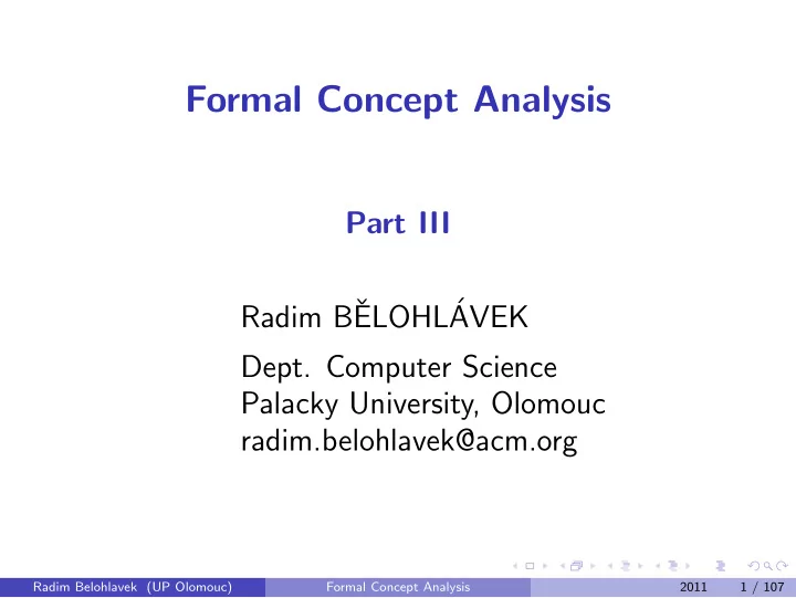 formal concept analysis