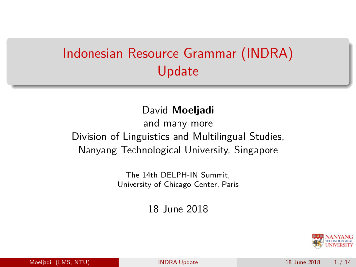 indonesian resource grammar indra update