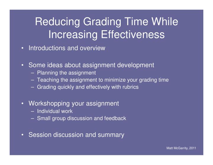 reducing grading time while increasing effectiveness