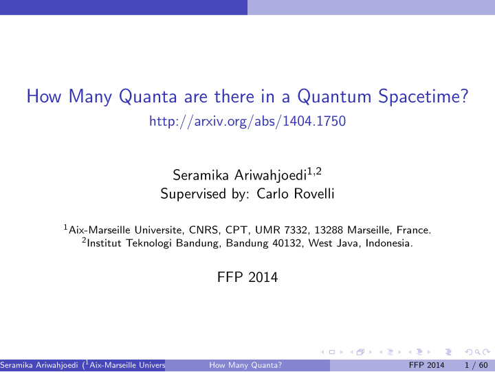 how many quanta are there in a quantum spacetime