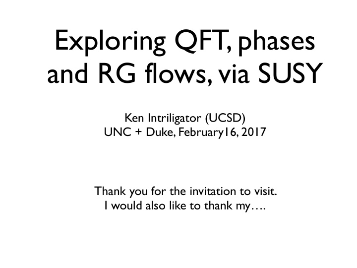 exploring qft phases and rg flows via susy