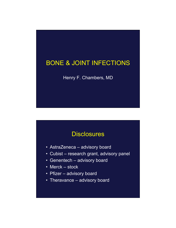bone joint infections
