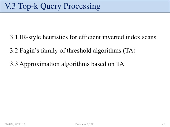 v 3 top k query processing