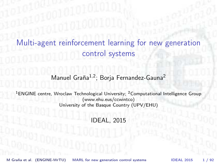 multi agent reinforcement learning for new generation