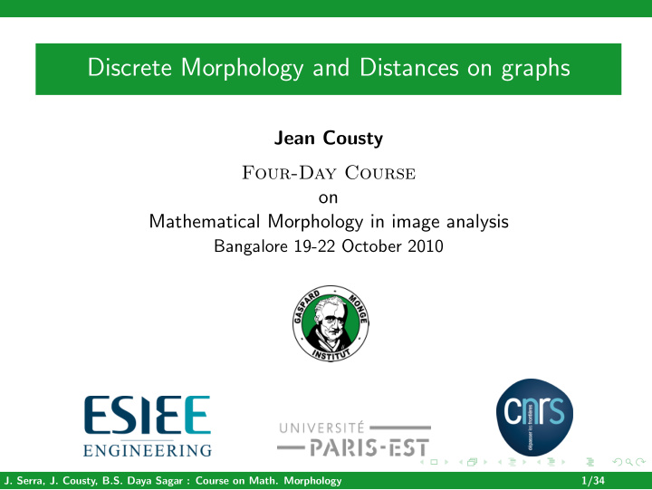 discrete morphology and distances on graphs