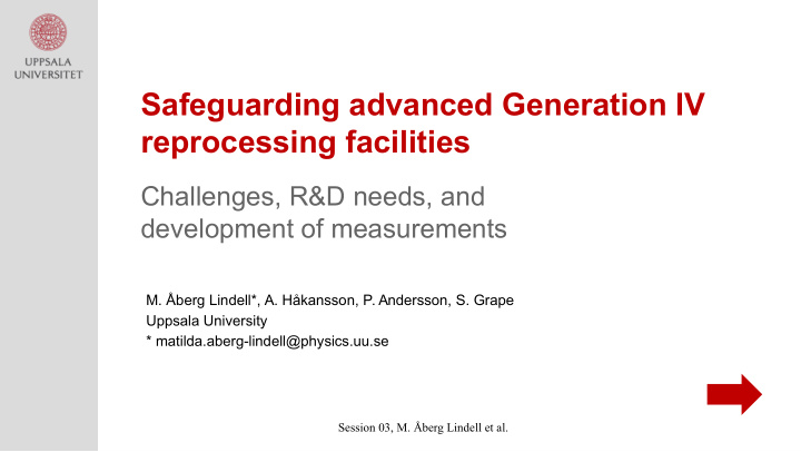 safeguarding advanced generation iv reprocessing