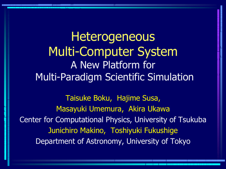 heterogeneous multi computer system
