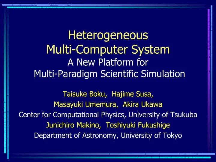 heterogeneous multi computer system