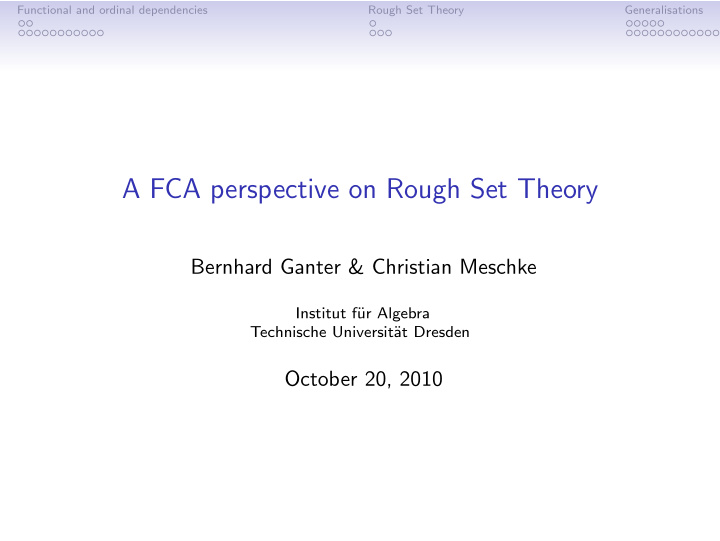 a fca perspective on rough set theory