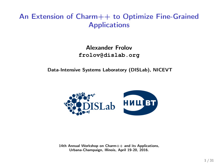 an extension of charm to optimize fine grained