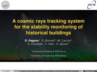 A cosmic rays tracking system  for the stability monitoring of  historical buildings D. Pagano 1 ,