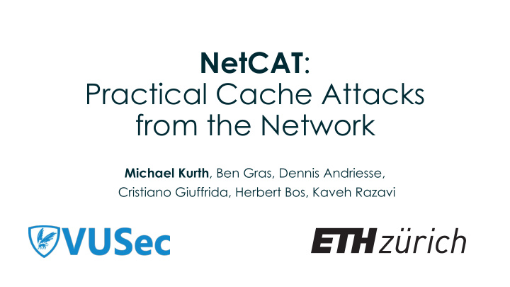 netcat practical cache attacks from the network