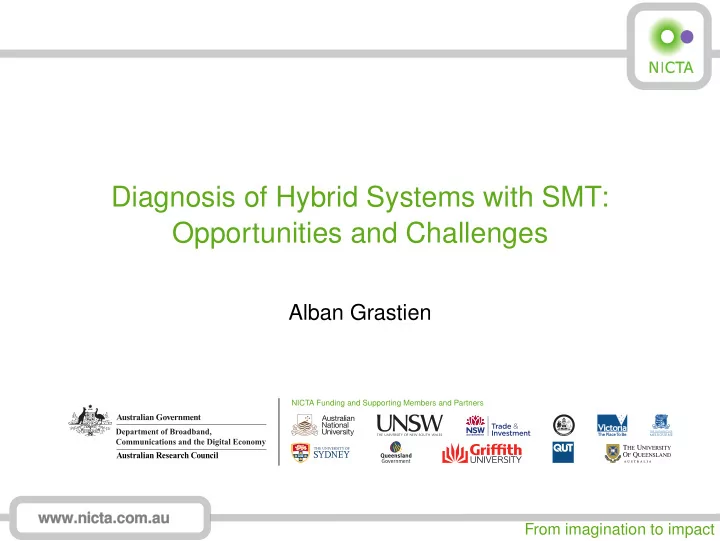 diagnosis of hybrid systems with smt opportunities and