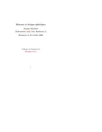 R  eseaux et designs sph  eriques  Jacques Martinet  (Laboratoire A2X, Uni. Bordeaux 1)