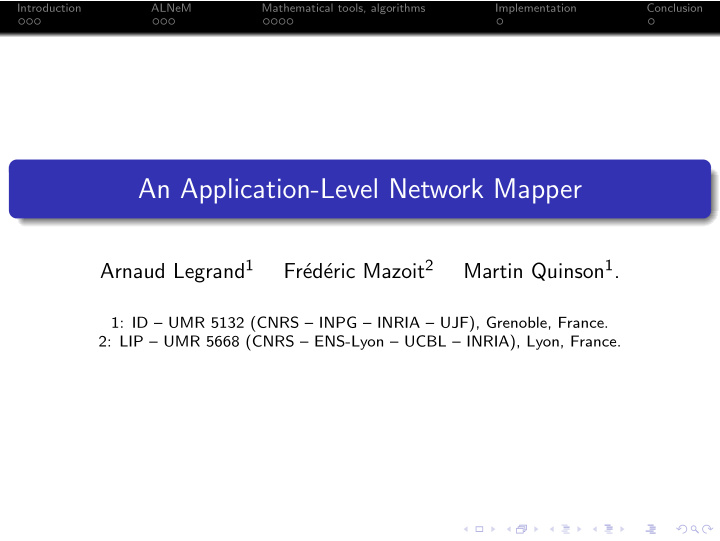 an application level network mapper