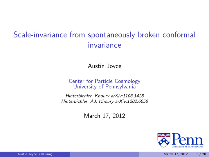 scale invariance from spontaneously broken conformal