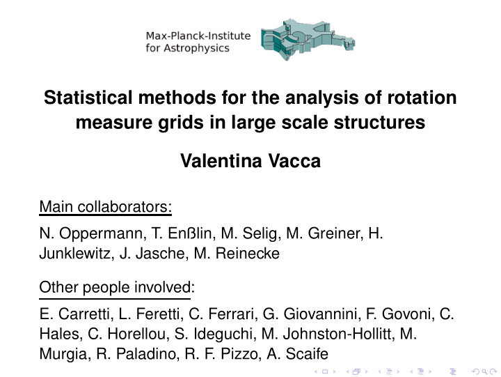 statistical methods for the analysis of rotation measure