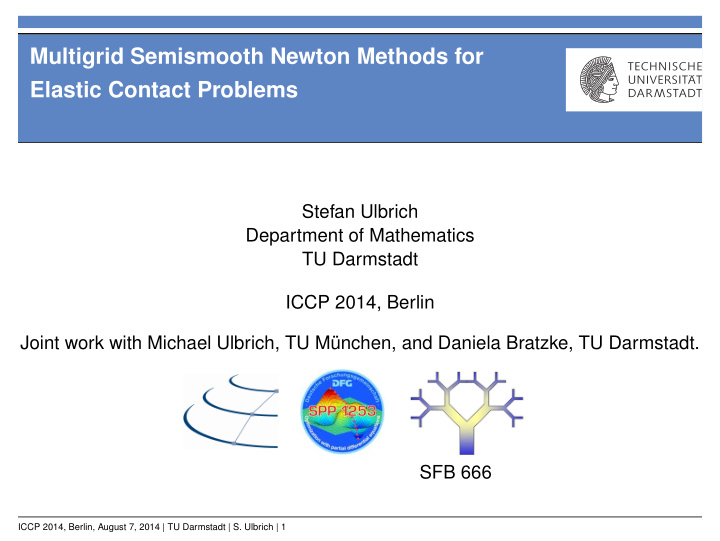 multigrid semismooth newton methods for elastic contact