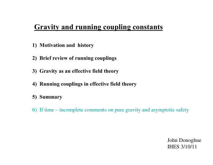 gravity and running coupling constants