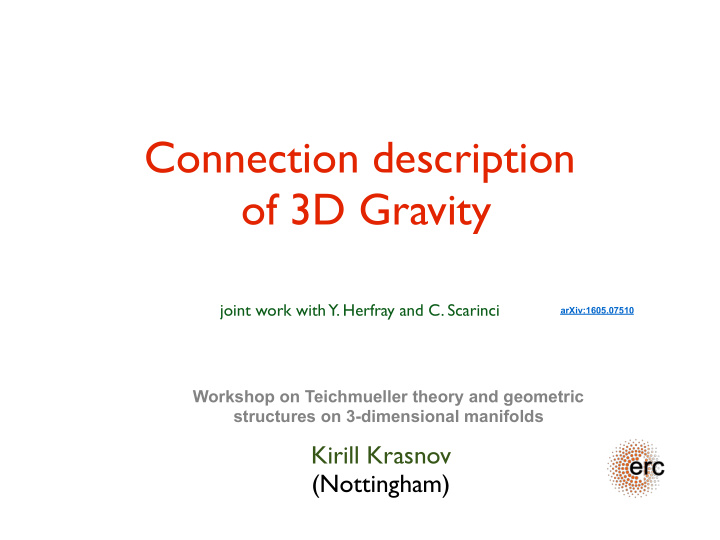 connection description of 3d gravity