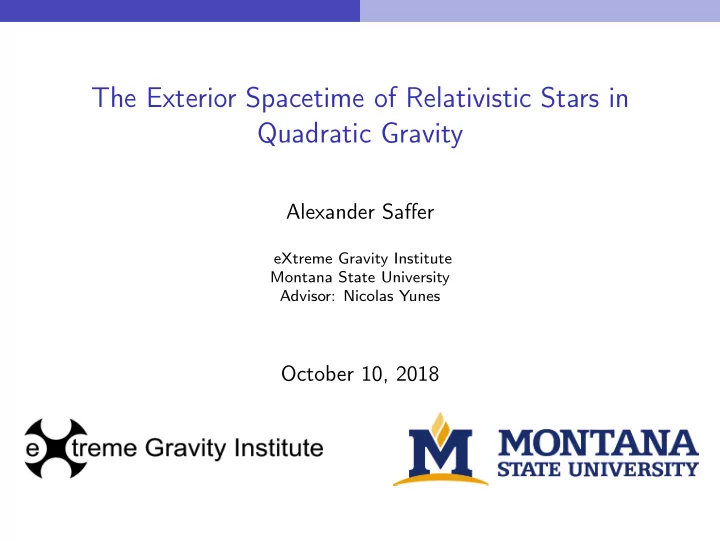 the exterior spacetime of relativistic stars in quadratic