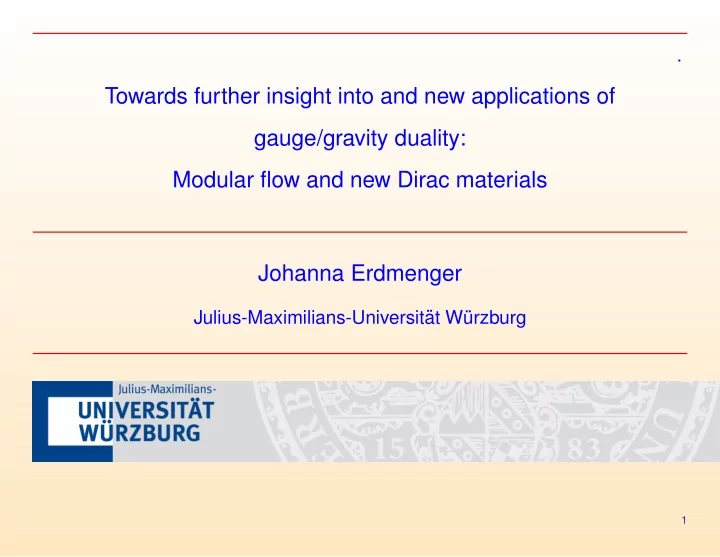 towards further insight into and new applications of