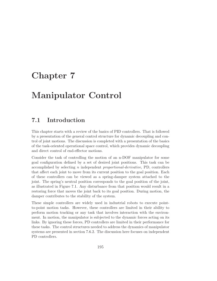 chapter 7 manipulator control