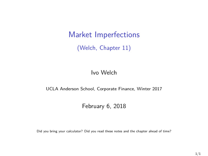 market imperfections