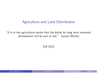 agriculture and land distribution