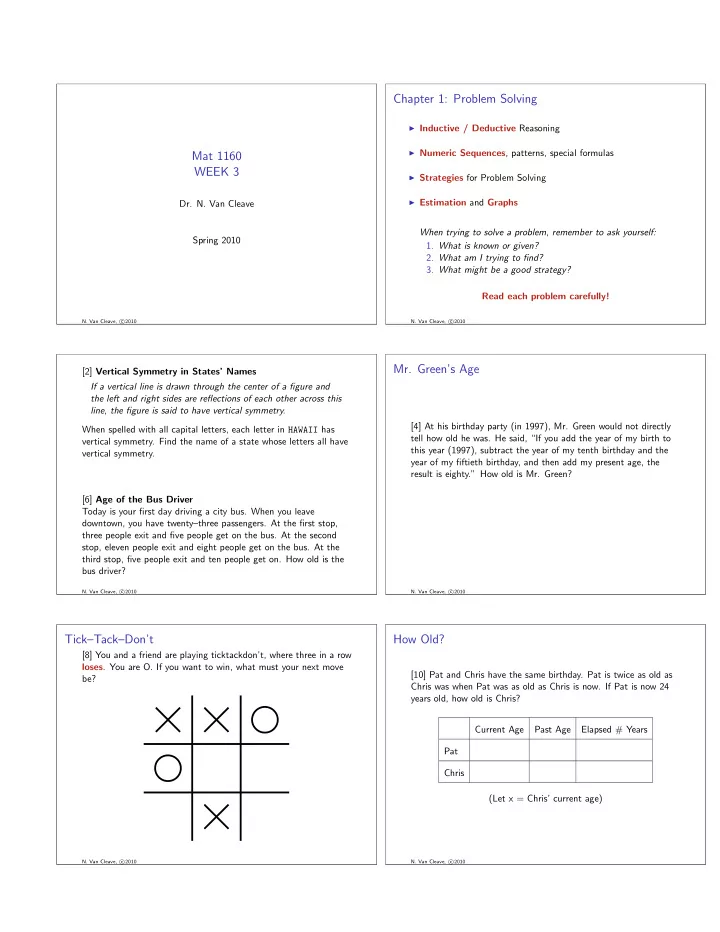chapter 1 problem solving
