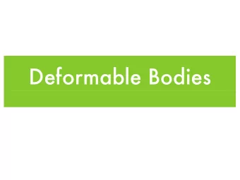Deformable Bodies  Deformation  rest space  deformed space  x p ( x )  Given a rest shape x and