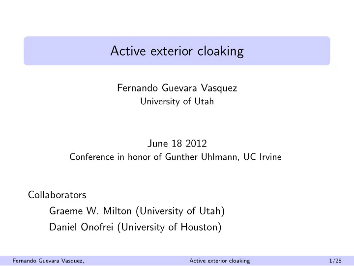 active exterior cloaking