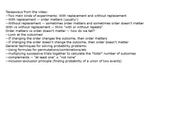 Instructions:  In each group, please come up with a scenario/experiment for each of the three main