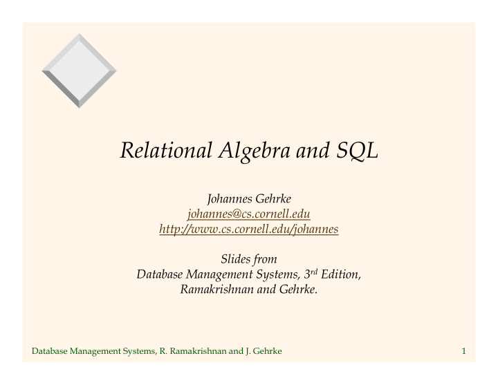 relational algebra and sql