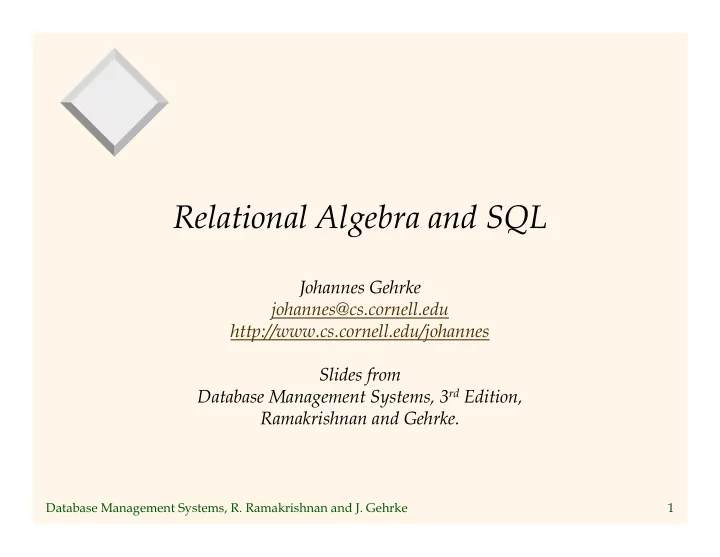 relational algebra and sql