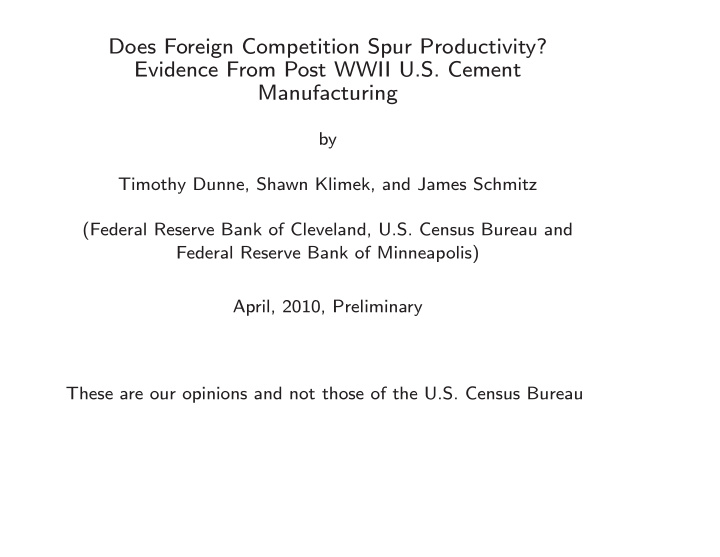 does foreign competition spur productivity evidence from