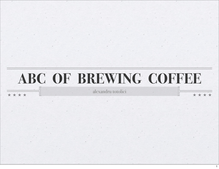 abc of brewing coffee