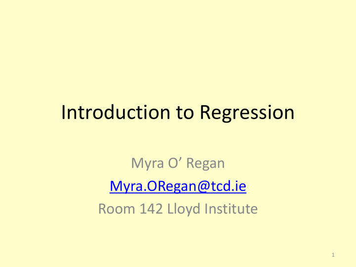 introduction to regression